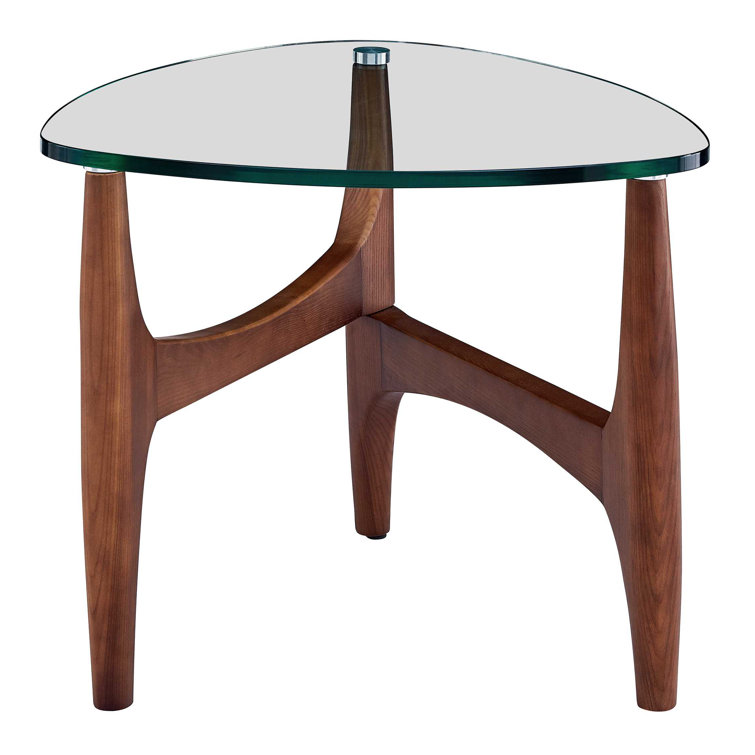 Corrigan Studio® Smyth Glass Top 3 Legs End Table Wayfair.ca
